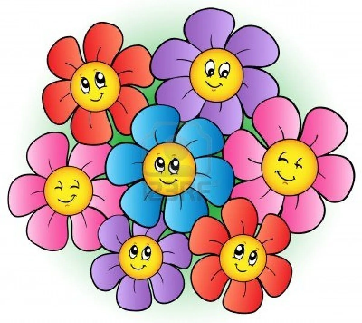 Grupo de dibujos animados de flores Foto de archivo - 9528300 ... Grupo de dibujos animados de flores Foto de archivo - 9528300 ...