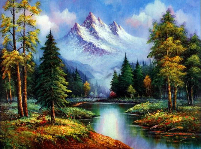 GTT ] Pretty europeo moderno cuadro paisaje, pintura al óleo sobre ...