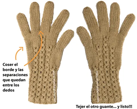 Guantes en dos agujas - Tejiendo Perú...