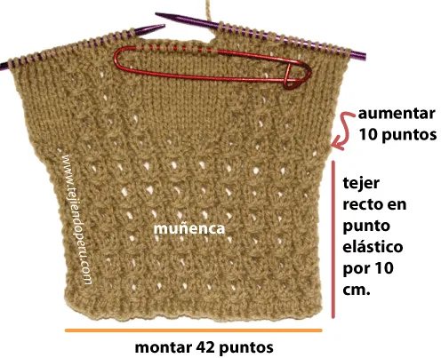 Guantes en dos agujas - Tejiendo Perú