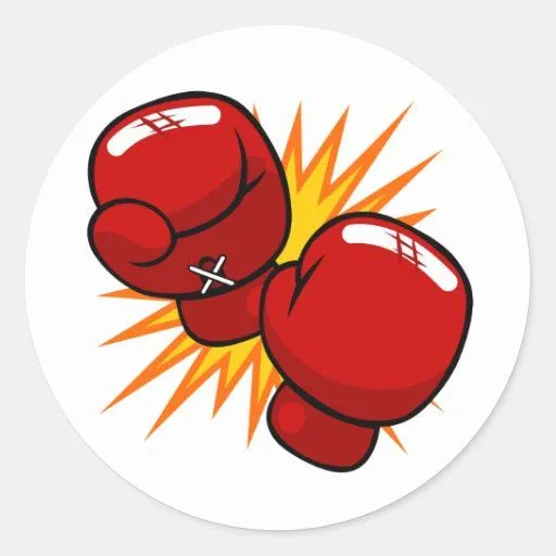 Guantes de boxeo del dibujo animado pegatina redonda | Zazzle Guantes de boxeo del dibujo animado pegatina redonda | Zazzle