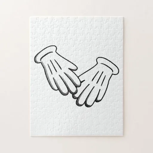 Guantes del dibujo animado rompecabeza con fotos de Zazzle.