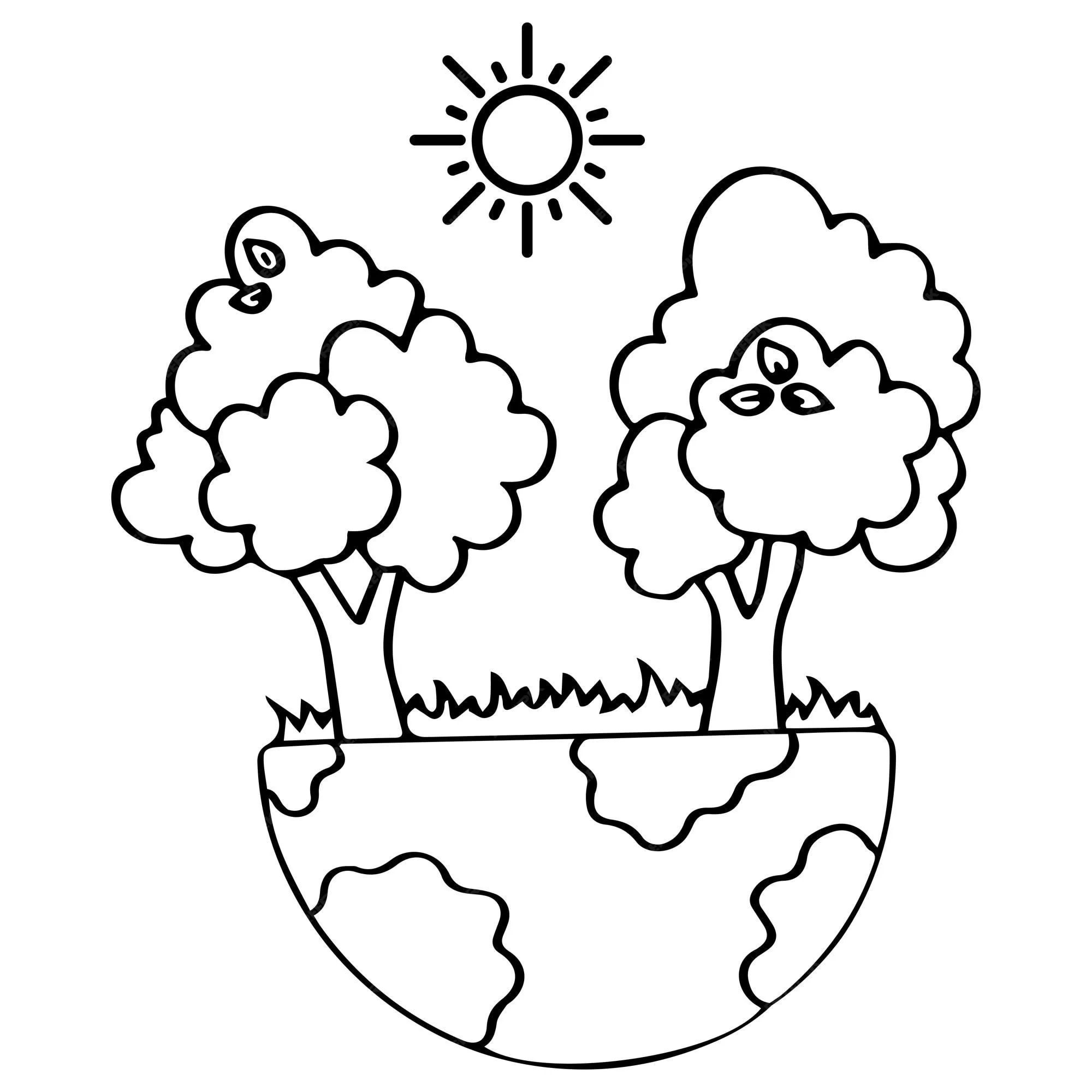 Guardar árboles salvar la tierra página para colorear para niños vector ilustración eps e imagen | Vector Premium Guardar árboles salvar la tierra página para colorear para niños vector ilustración eps e imagen | Vector Premium