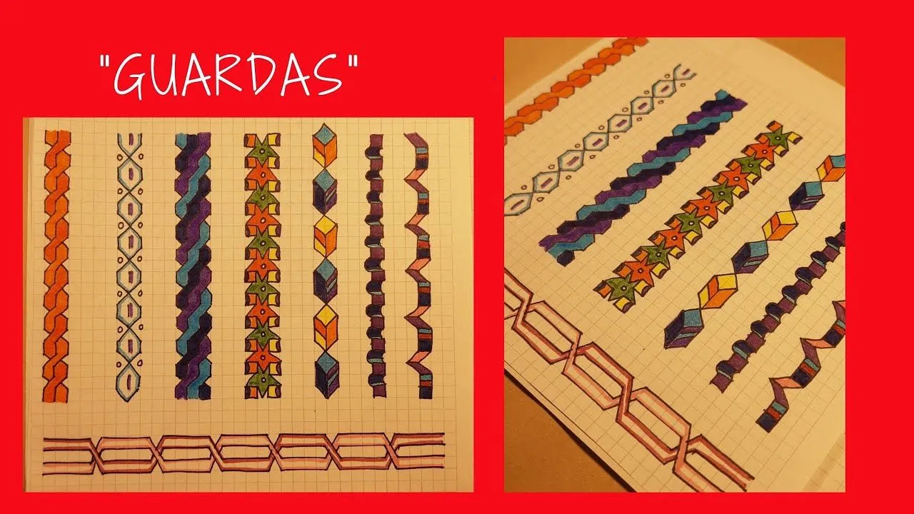 Guardas en papel cuadriculado/ Arte en la Escuela/ Marita Burbridge Espel - YouTube Guardas en papel cuadriculado/ Arte en la Escuela/ Marita Burbridge Espel - YouTube