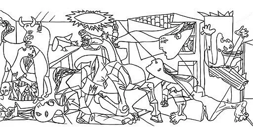 guernica de picasso Colouring Pages