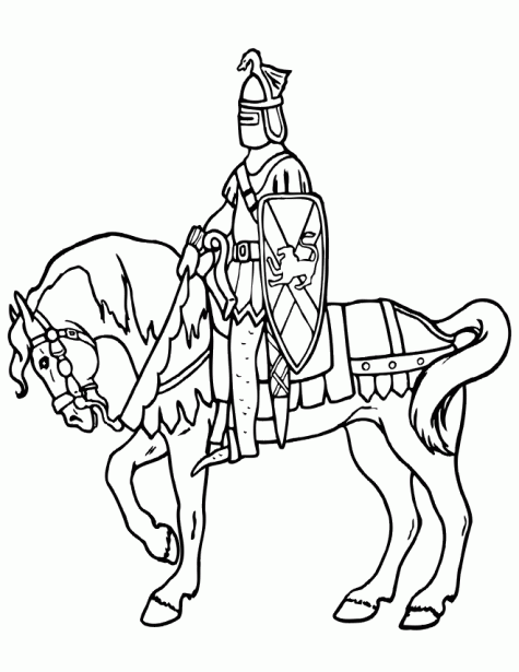 Dibujo de Guerrero en caballo para colorear ~ Dibujos para ...