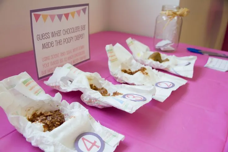 Guess which candy bar made the poopy diaper - fun baby shower game ...