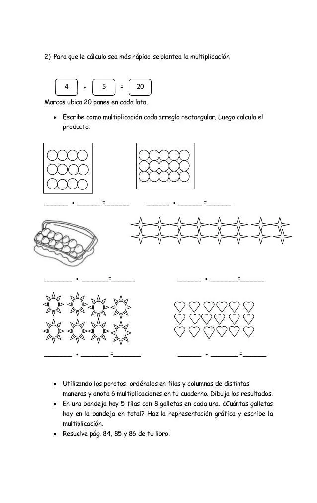 Guia multiplicación 4año