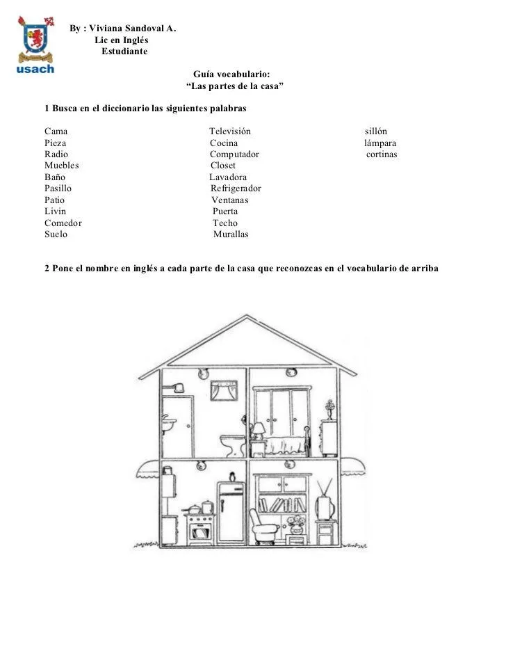Guia partes de la casa vocabulario Guia partes de la casa vocabulario