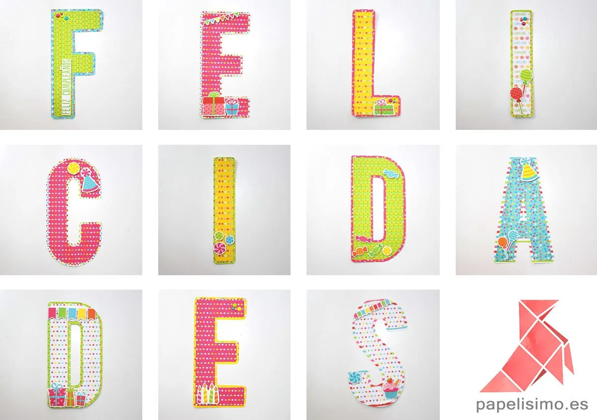 Guirnalda de cumpleaños (con letras para recortar) | Papelisimo Guirnalda de cumpleaños (con letras para recortar) | Papelisimo