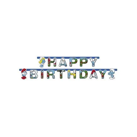 Guirnalda Feliz Cumpleaños Los Pitufos: comprar online