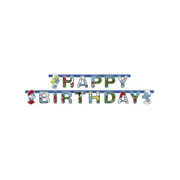 Guirnalda Feliz Cumpleaños Los Pitufos: comprar online