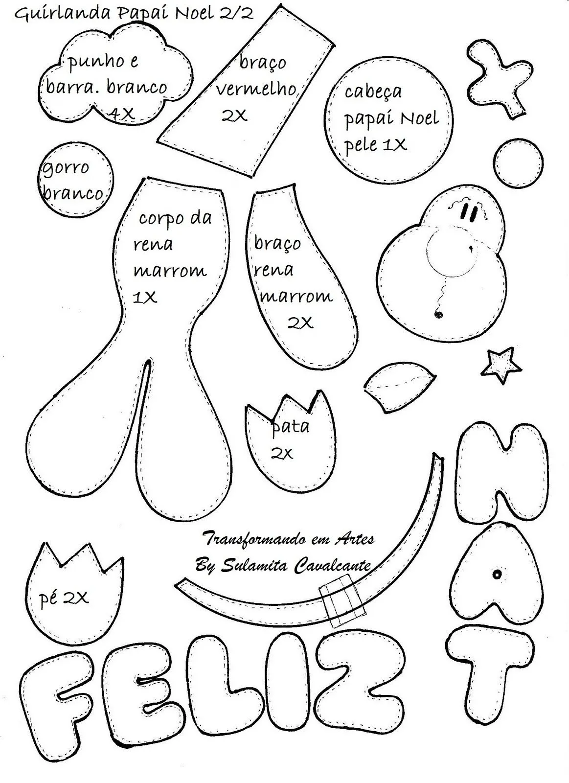 Guirnalda de Navidad Papa Noel y Reno - Manualidades en Goma Eva y Foami Guirnalda de Navidad Papa Noel y Reno - Manualidades en Goma Eva y Foami