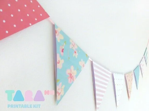 Guirnalda de Papel DIY Set de 8 Recortables por TaraHandmade Guirnalda de Papel DIY Set de 8 Recortables por TaraHandmade