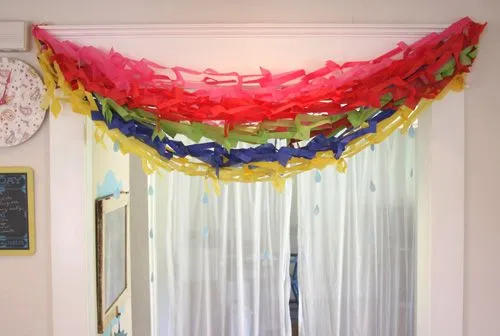 Guirnaldas super colorida con papel crepé ~ Portal de Manualidades Guirnaldas super colorida con papel crepé ~ Portal de Manualidades