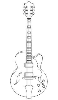 Guitarra para colorear | Dibujos para Colorear Infantil