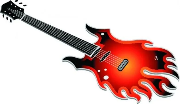 Guitarra llama roca vector música | Descargar Vectores gratis Guitarra llama roca vector música | Descargar Vectores gratis