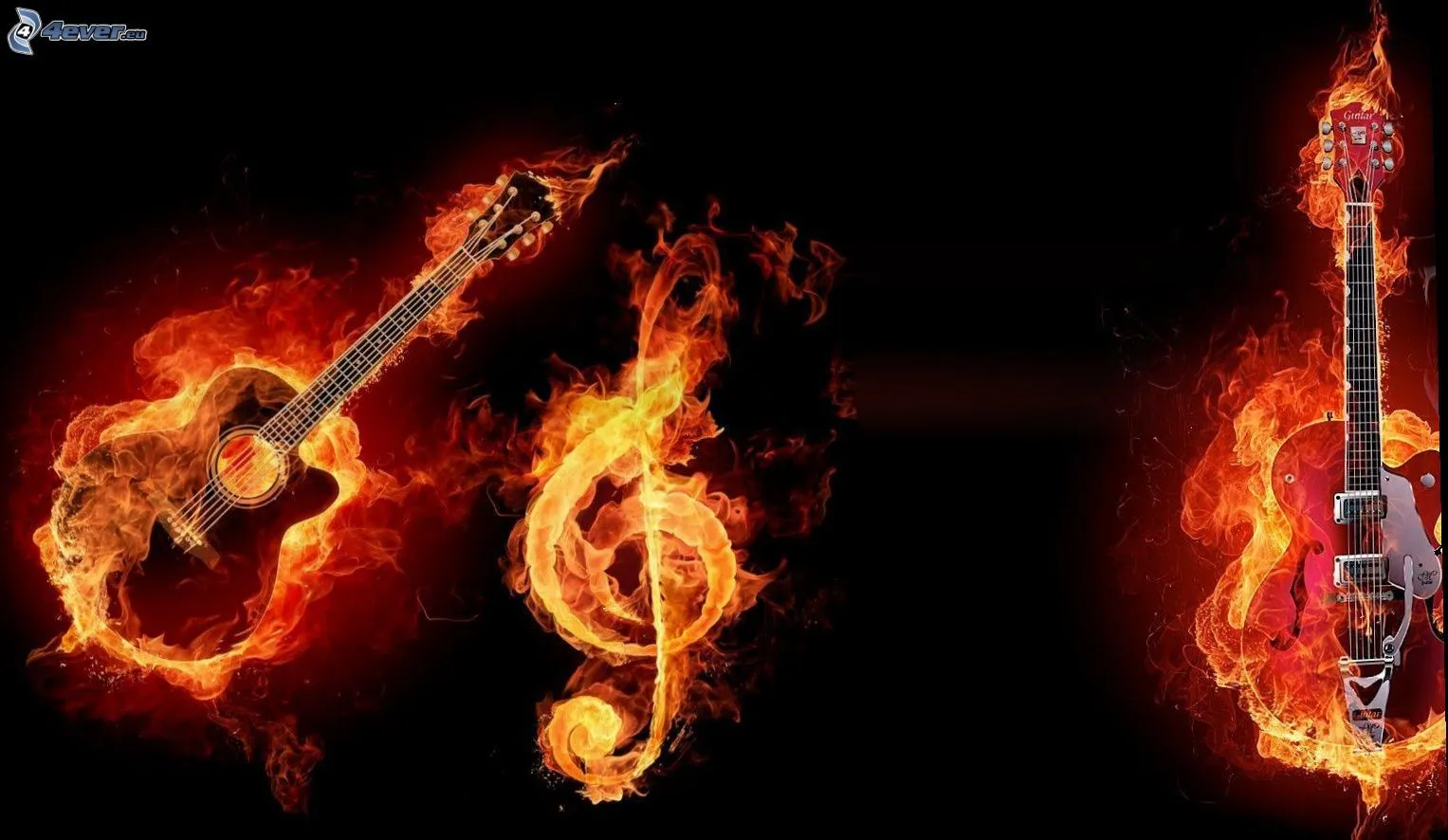 Guitarra en fuego - Imagui