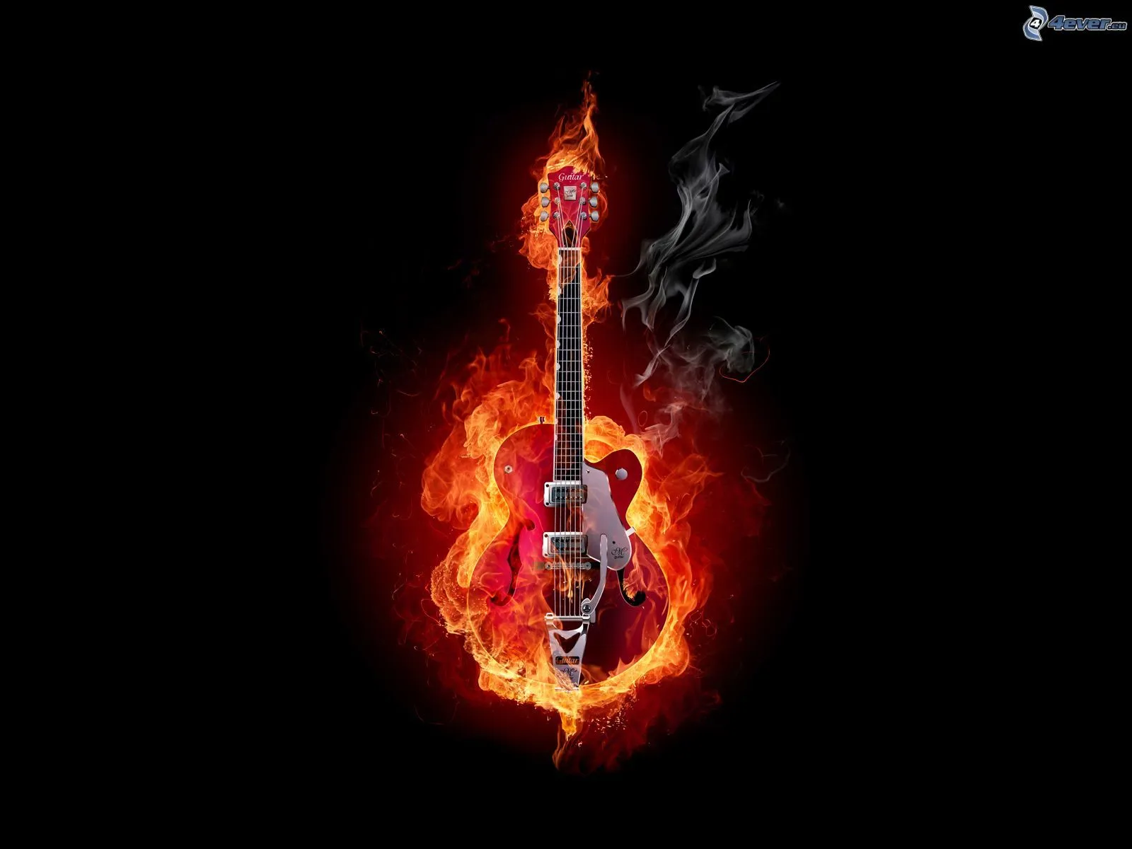 Guitarra en llamas