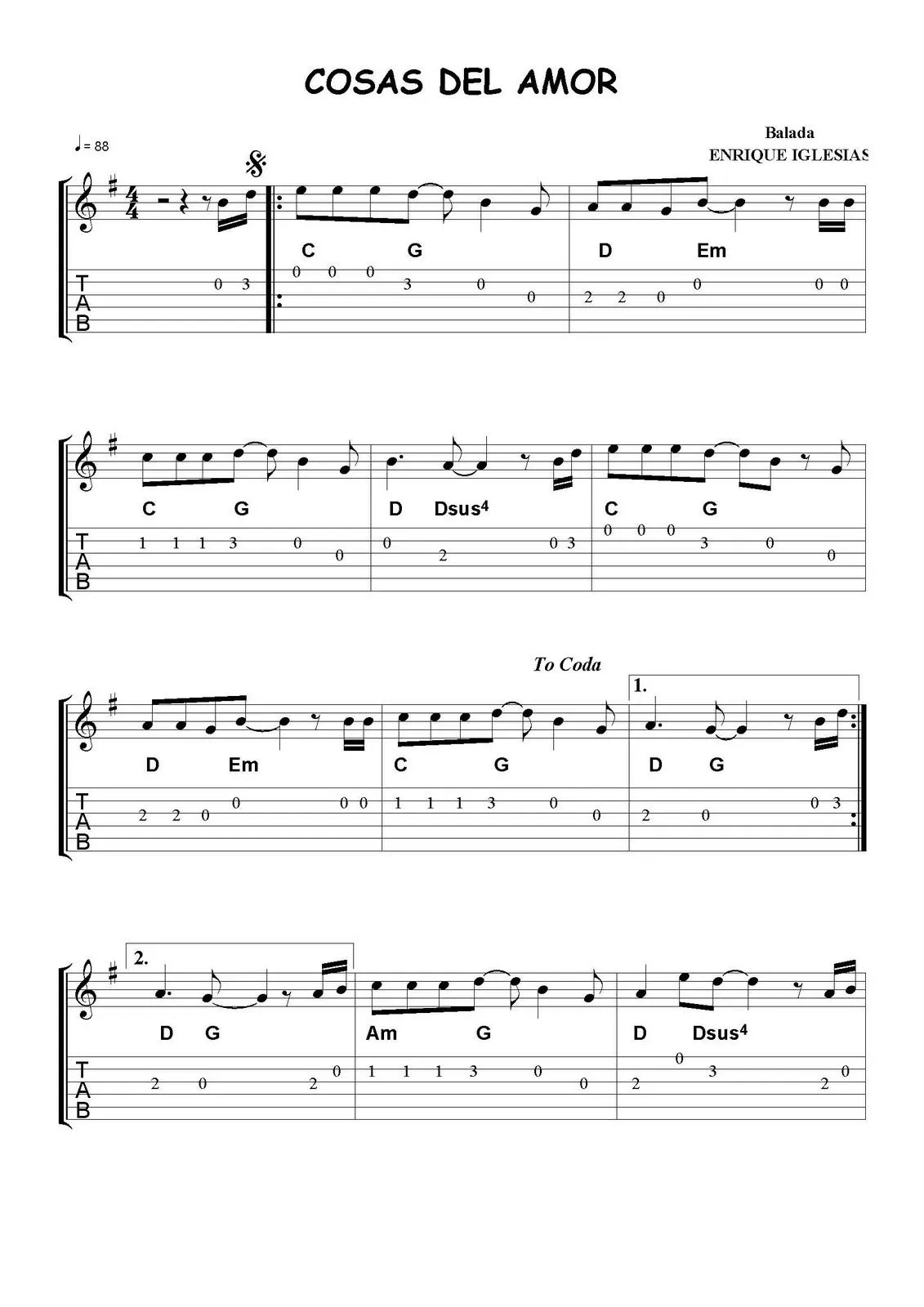 Guitarra y Música: Cosas del Amor Guitarra y Música: Cosas del Amor