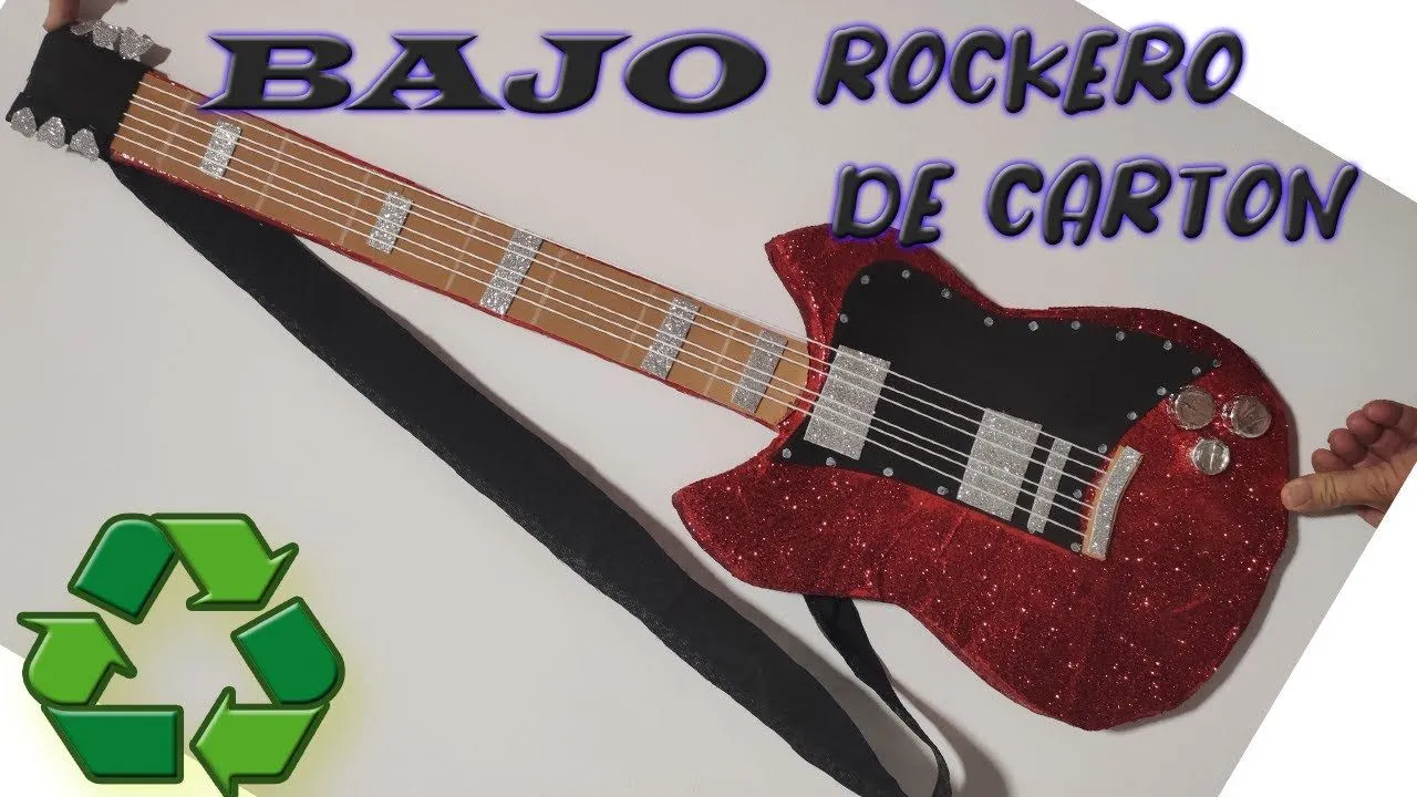Como hacer una Guitarra o Bajo rockero / Manualidades con cartón - YouTube Como hacer una Guitarra o Bajo rockero / Manualidades con cartón - YouTube