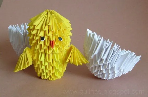 Gulnas' Kunstblog: Küken in Eierschale. 3D / modulares Origami Gulnas' Kunstblog: Küken in Eierschale. 3D / modulares Origami