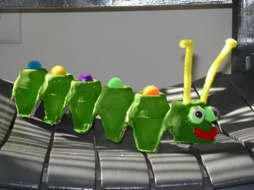 Como hacer un gusano con carton de huevo - Imagui