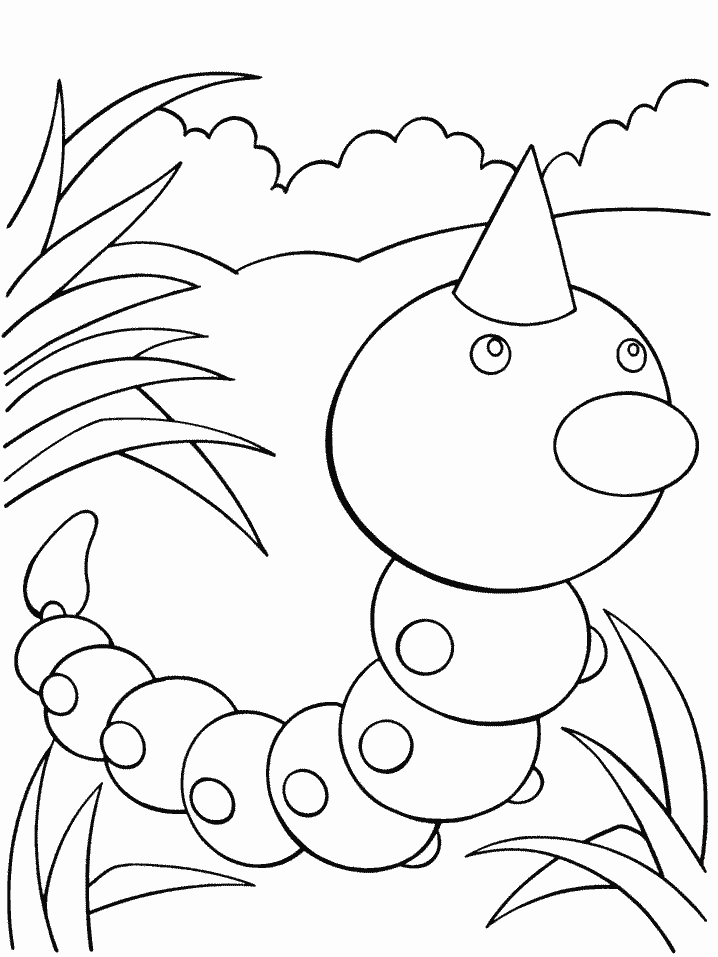 Gusano para colorear ~ Dibujos para Colorear Infantil