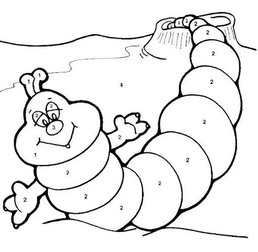 Gusano para colorear - Imagui