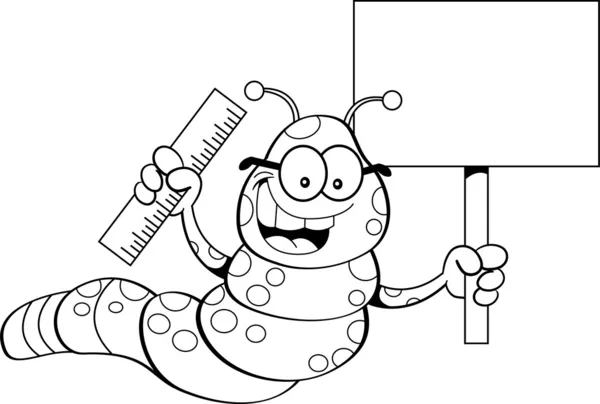 Gusano de dibujos animados con un cartel — Vector stock ... Gusano de dibujos animados con un cartel — Vector stock ...