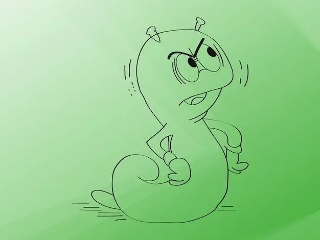 Gusano enojado vector personaje de dibujos animados | Descargar ...