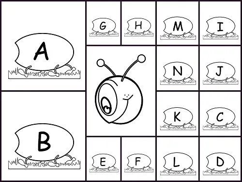 Un gusano lleno de letras. El Abecedario -