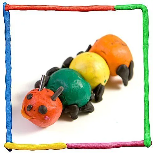 Gusano de plastilina para jugar con los niños - Animales de la ...