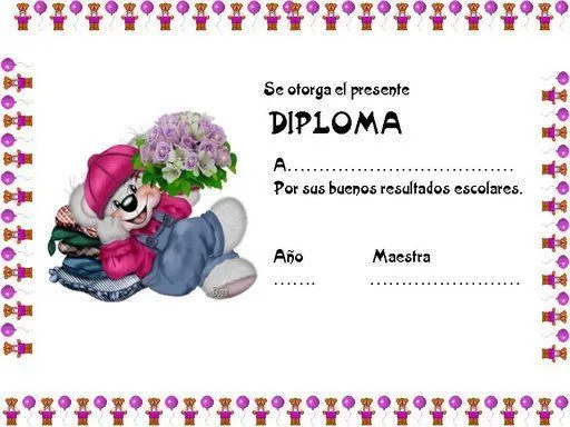 DIPLOMAS ESCOLARES PARA NIÑOS