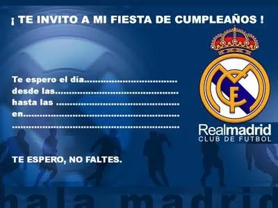 Me gusta la clase de religión: Invitaciones de cumpleaños del Real ... Me gusta la clase de religión: Invitaciones de cumpleaños del Real ...
