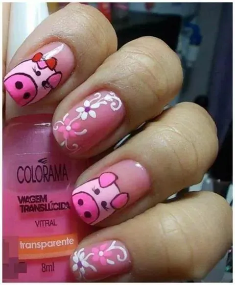 Me gusto lo de flores, no lo de puerquitos!! | Diseño de uñas ... Me gusto lo de flores, no lo de puerquitos!! | Diseño de uñas ...