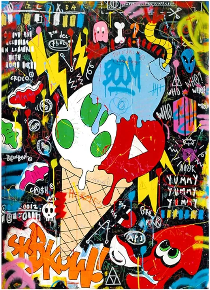 GZSBYJSWZ Pintura De Lienzo De Dibujos Animados Bomba De Helado Graffiti Carteles E Impresiones En La Pared Imagen Artística para Sala De Estar Decoración del Hogar Cuadros-60X80Cmx1 Sin Marco : Amazon.com.mx: Hogar GZSBYJSWZ Pintura De Lienzo De Dibujos Animados Bomba De Helado Graffiti Carteles E Impresiones En La Pared Imagen Artística para Sala De Estar Decoración del Hogar Cuadros-60X80Cmx1 Sin Marco : Amazon.com.mx: Hogar