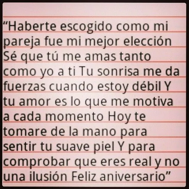 Haberte escogido como mi pareja fue mi mejor elección Sé que tú me ... Haberte escogido como mi pareja fue mi mejor elección Sé que tú me ...