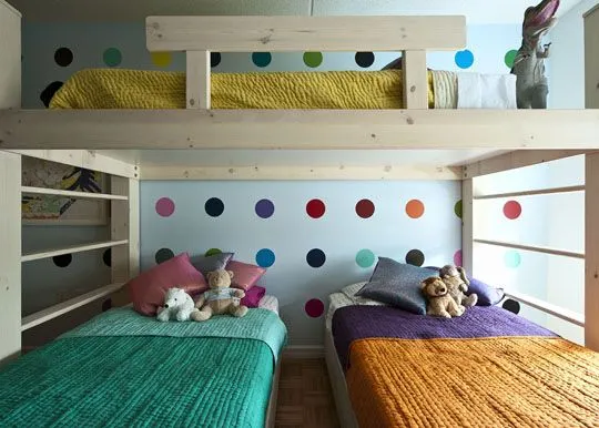 Habitacion infantil para tres | Decoideas.Net Habitacion infantil para tres | Decoideas.Net