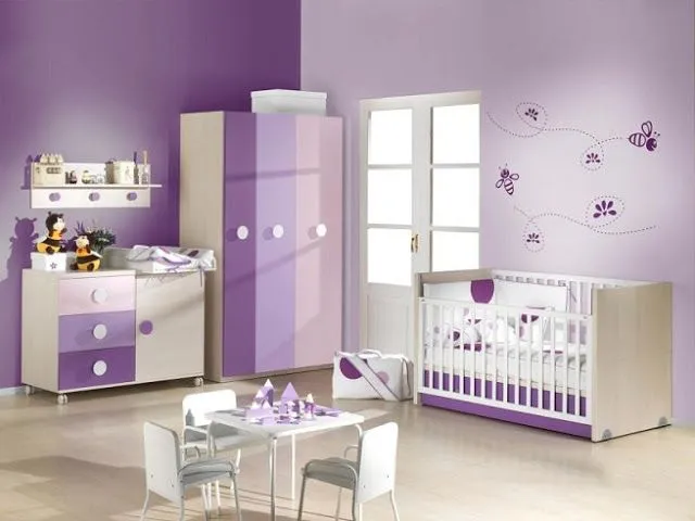 HABITACIONES DE BEBÉ EN COLOR MORADO | DORMITORIOS CON ESTILO