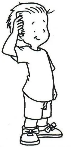 Pinto Dibujos: Niño peinándose para colorear Pinto Dibujos: Niño peinándose para colorear
