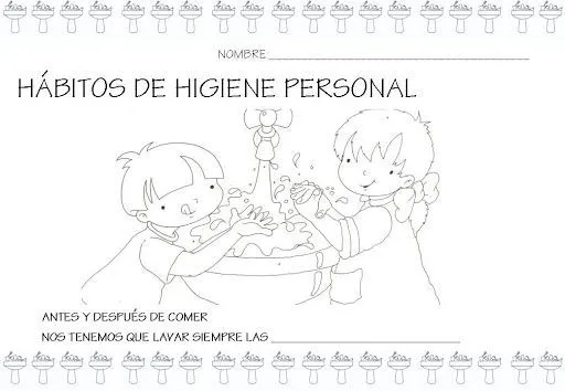 HABITOS DE HIGIENE PERSONAL PARA COMPLETAR Y COLOREAR HIGIENE ...