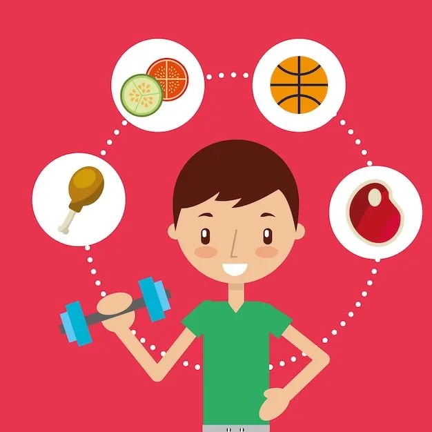 Buenos hábitos saludables niño y niña | Vector Premium Buenos hábitos saludables niño y niña | Vector Premium