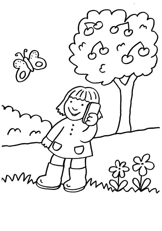 hablando por teléfono: dibujo para colorear e imprimir