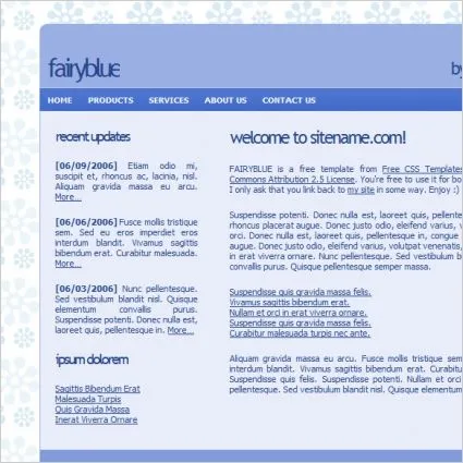 Hada azul libre Plantillas web gratis