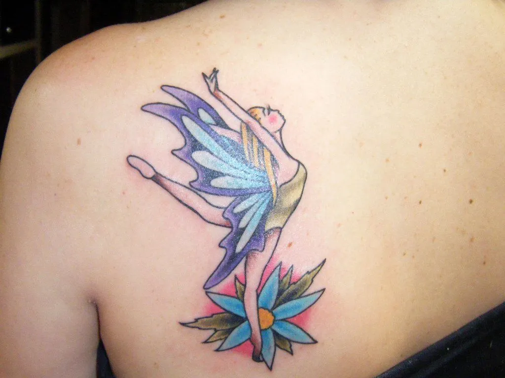 Hada Bailarina en Flor - Tatuajes para Mujeres Hada Bailarina en Flor - Tatuajes para Mujeres