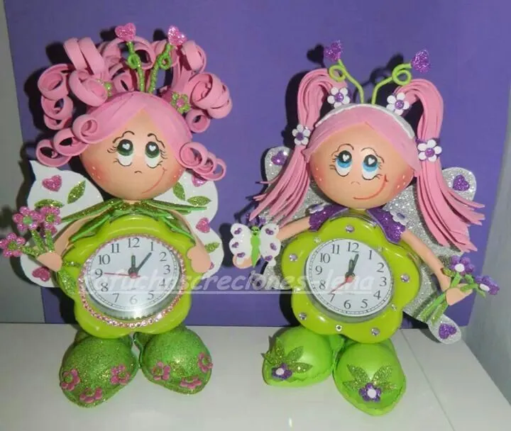 hada flor | reloj con goma eva | Pinterest
