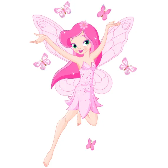 Hada infantil rosa - vector | Vector ClipArt Hada infantil rosa - vector | Vector ClipArt
