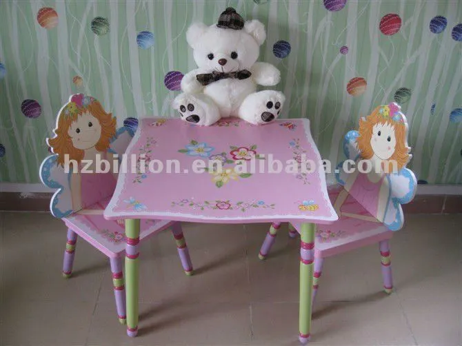 De hadas de madera mesa de los niños con 2 sillas en rosa ... De hadas de madera mesa de los niños con 2 sillas en rosa ...