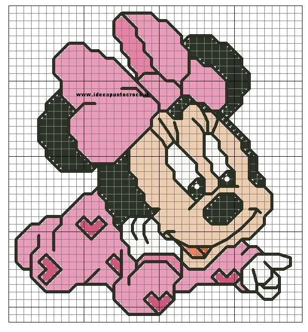 schema minnie baby | Miny y Princesas en punto de cruz | Pinterest ...